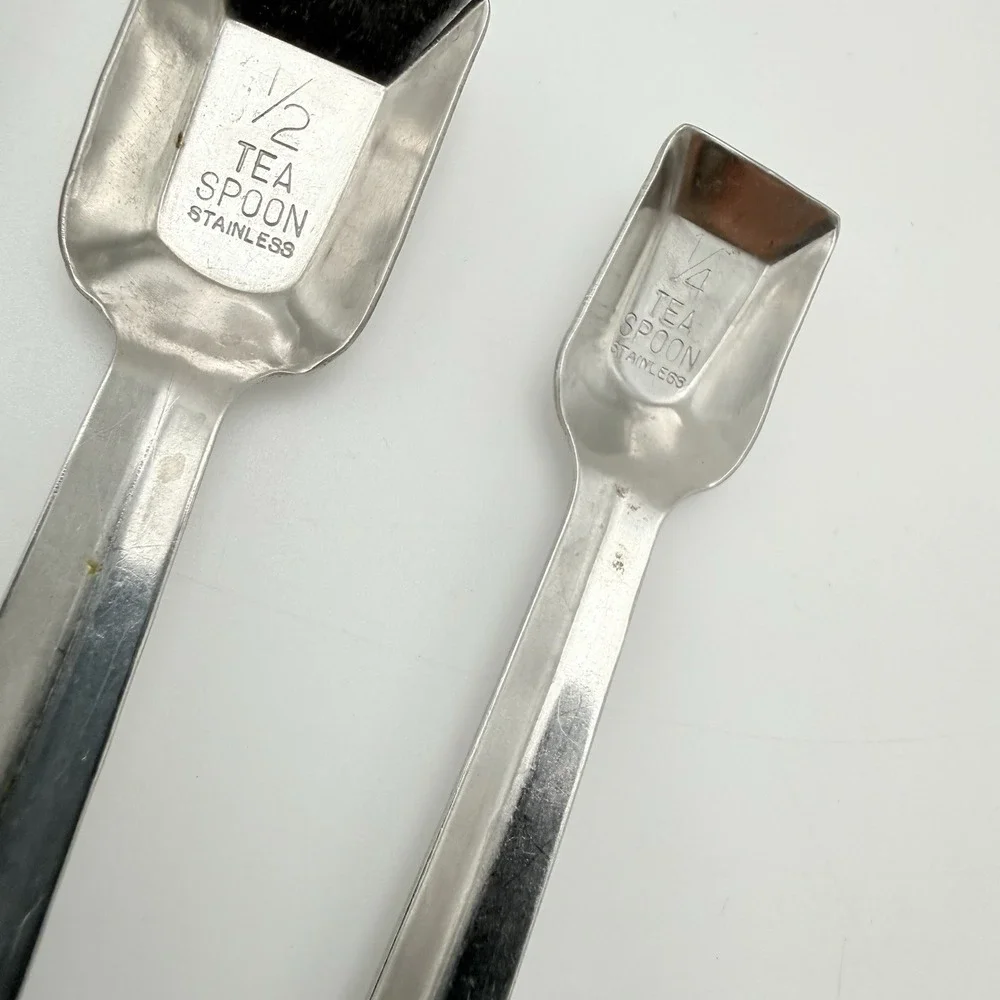 Vintage Shovel Style Stainless Measuring Spoon Set of‎ 4 Nevco? Kitchen